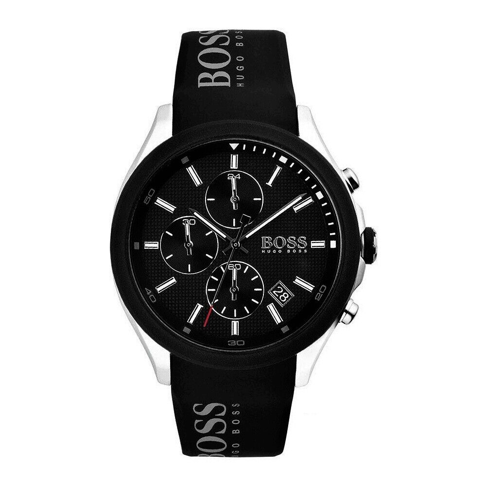 Men's Boss Velocity Black Silicone Watch HB 1513716
